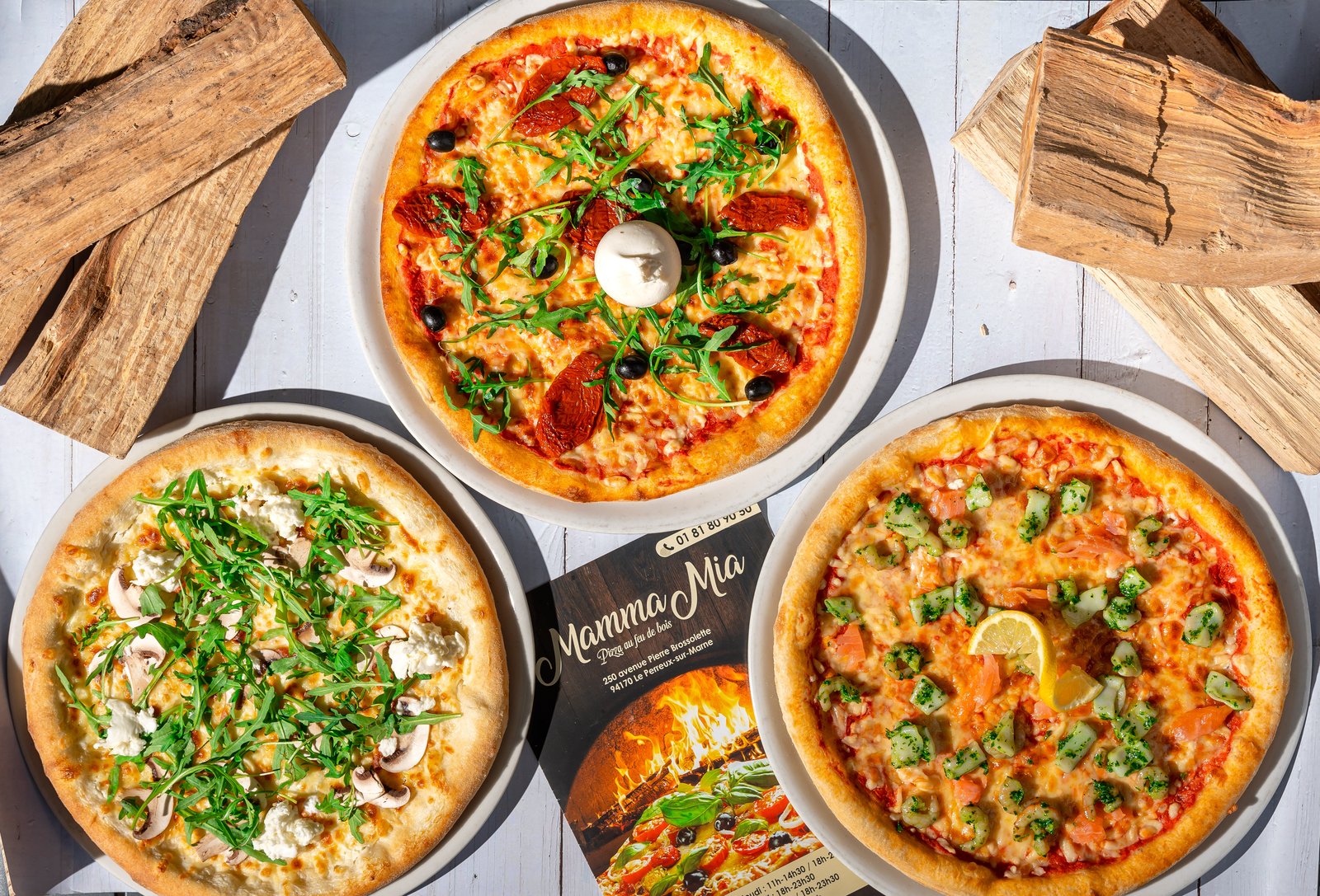 Pizzas Mamma Mia cuites au feu de bois